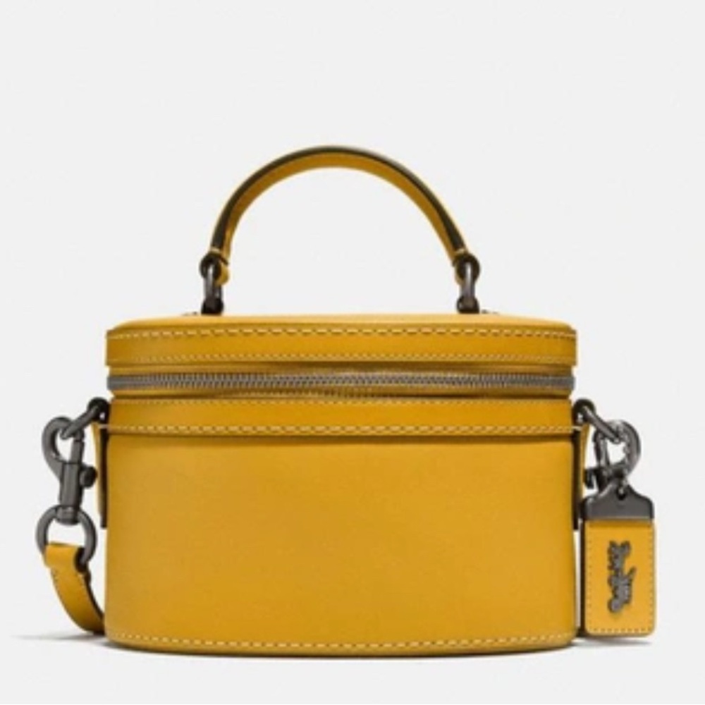 Coach Mustard Yellow Trail Train Case Bag